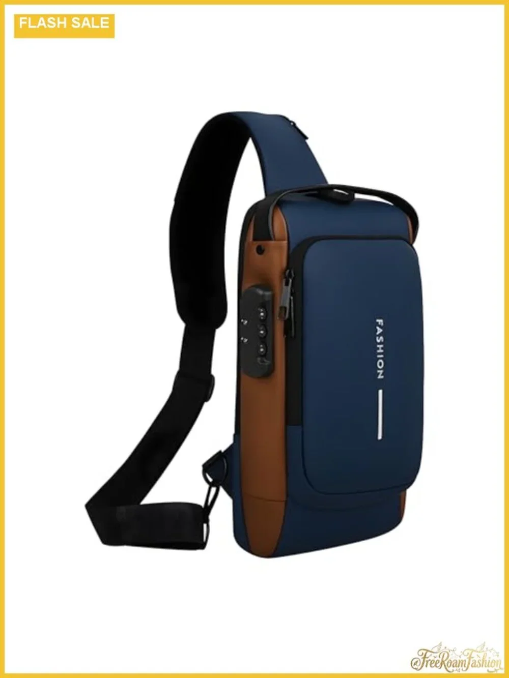 Anti-Theft Sling Bag with USB Port Water-Resistant Crossbody Chest Backpack